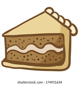 cartoon illustration of a piece of cake