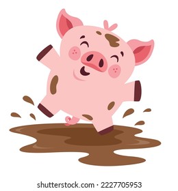 Cartoon Illustration Of A Pig