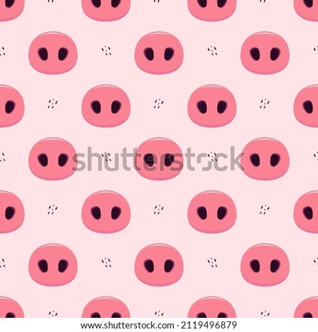 Cartoon illustration of pig noses. seamless pattern. can be used for wallpaper, wrapping paper, nursery interior, apparel, fabric, textile, background, cover