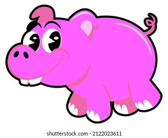 Cartoon illustration of Piggy bank happy and smiles, best for mascot, icon, symbol, and sticker with saving themes for children