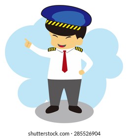 cartoon illustration pilot