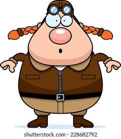 A cartoon illustration of a pilot looking surprised.