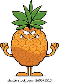 A cartoon illustration of a pineapple looking angry.