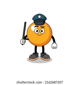 Cartoon Illustration of ping pong ball police , character design
