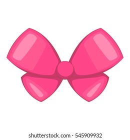 Cartoon illustration of pink bow vector icon for web design