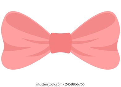 Cartoon illustration of pink bowtie vector icon isolated on white background.