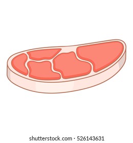 Cartoon illustration of pink meat vector icon for web