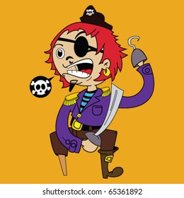 cartoon illustration of a pirate