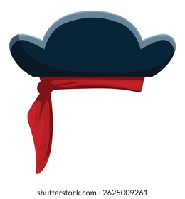 Ilustração de um chapéu pirata com bandana vermelha, evocando o espírito de bucaneiros e aventuras marítimas