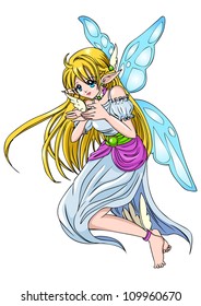 Cartoon illustration of a pixie