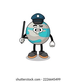 Cartoon Illustration of planet police , character design