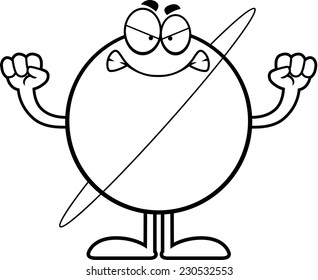 A cartoon illustration of the planet Uranus looking angry.