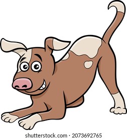 Cartoon illustration of playful spotted dog comic animal character