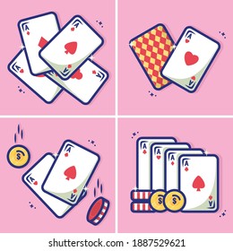 ilustración de dibujos animados vector de tarjeta de reproducción