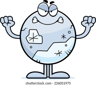 A cartoon illustration of Pluto looking angry.