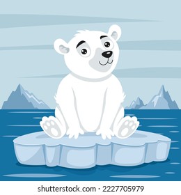 Cartoon Illustration Of A Polar Bear