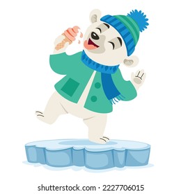 Cartoon Illustration Of A Polar Bear