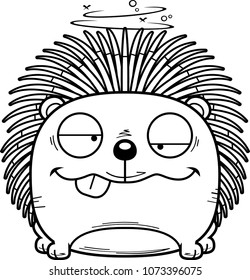 A cartoon illustration of a porcupine with a goofy expression.