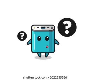 Cartoon Illustration of power bank with the question mark , cute style design for t shirt, sticker, logo element