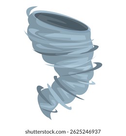 Cartoon illustration of a powerful and destructive tornado rotating, a powerful symbol of natural disasters