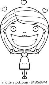 A cartoon illustration of a pregnant woman ready to give a hug.