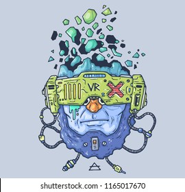 Cartoon illustration for print and web. Character in the modern graphic style.