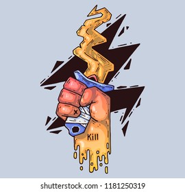 Cartoon illustration for print and web. Character in the modern graphic style.