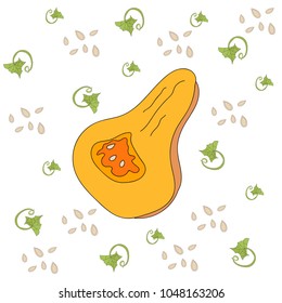 Cartoon illustration of pumpkin