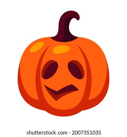 Cartoon illustration of pumpkin Jack Lantern. Happy Halloween celebration.