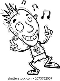 A cartoon illustration of a punk dancing.