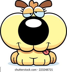 A cartoon illustration of a puppy dog with a goofy expression.