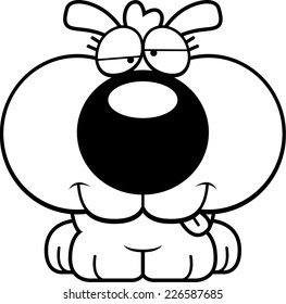 A cartoon illustration of a puppy dog with a goofy expression.