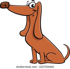 Ilustración de dibujos animados del personaje de un animal de historieta de perro de pura raza dachshund