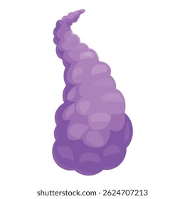 Cartoon illustration of purple smoke trail swirling upwards