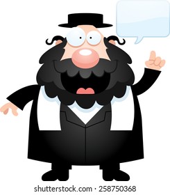 A Cartoon Illustration Of A Rabbi Talking.