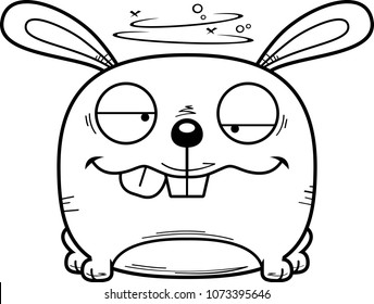 A cartoon illustration of a rabbit looking intoxicated.