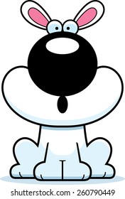 A cartoon illustration of a rabbit looking surprised.