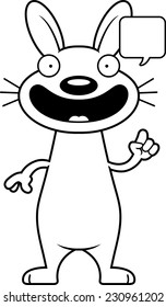 A cartoon illustration of a rabbit talking.
