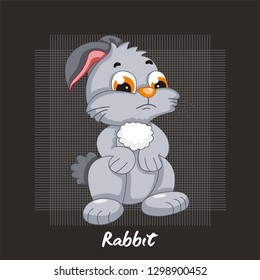 cartoon illustration of a rabbit vector