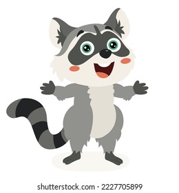 Cartoon Illustration Of A Racoon