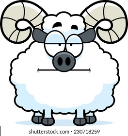 A cartoon illustration of a ram looking bored.