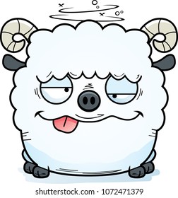 A cartoon illustration of a ram looking drunk.
