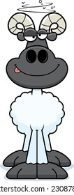 A cartoon illustration of a ram looking drunk.