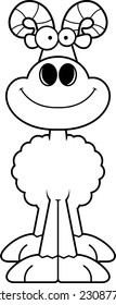 A cartoon illustration of a ram smiling.
