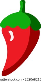 A cartoon illustration of a red chili pepper