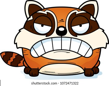 A cartoon illustration of a red panda with an angry expression.