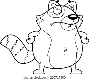 A cartoon illustration of a red panda with an angry expression.