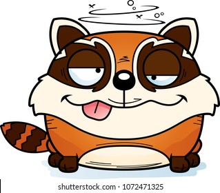 A cartoon illustration of a red panda with a goofy expression.