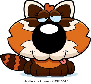 A cartoon illustration of a red panda with a goofy expression.