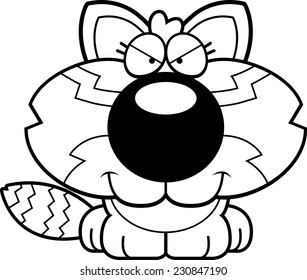 A cartoon illustration of a red panda with a sly expression.
